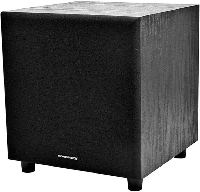 Photo 1 of Monoprice 60-Watt Powered Subwoofer - 8 Inch With Auto-On Function, For Studio And Home Theater Black
