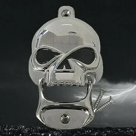 Photo 2 of Skull Head Wall Mounted Beer Bar bottle Opener & Cap Catcher Set