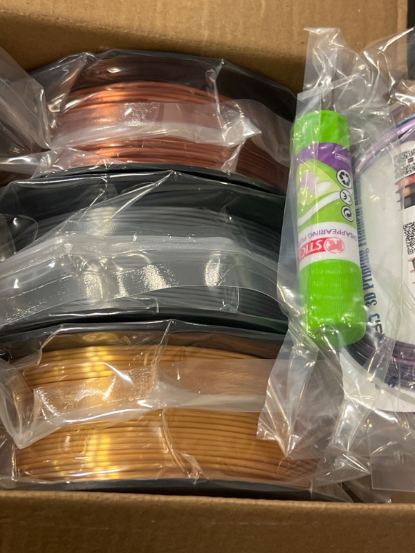 Photo 3 of Shiny Silk Gold Silver Copper PLA Filament Bundle, 1.75mm 3D Printer Filament, Each Spool 0.5kg, 3 Spools Pack, with One 3D Printer Remove or Stick Tool MIKA3D
