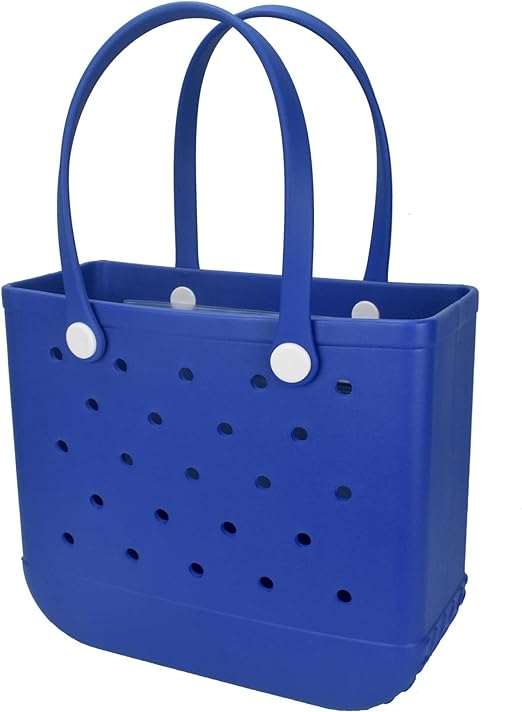 Photo 1 of futaiphy Medium Beach Bag Rubber Tote Bag, Durable Open Tote Bag with Holes for Sports Beach Pool Sports
