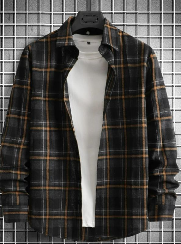 Photo 1 of Manfinity Homme Men Plaid Print Shirt Without Tee Size XL
