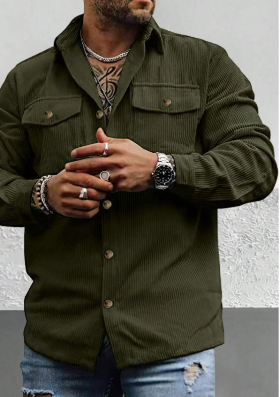 Photo 1 of Manfinity Homme Men Flap Pocket Button Up Shirt Size XL