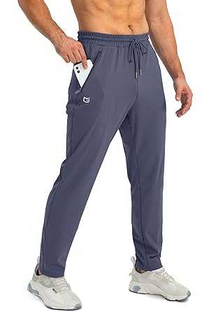 Photo 1 of G Gradual Men's Sweatpants with Zipper Pockets Tapered Joggers for Men Athletic Pants for Workout, Jogging, Running - Dusty Blue - Size Large - NWT