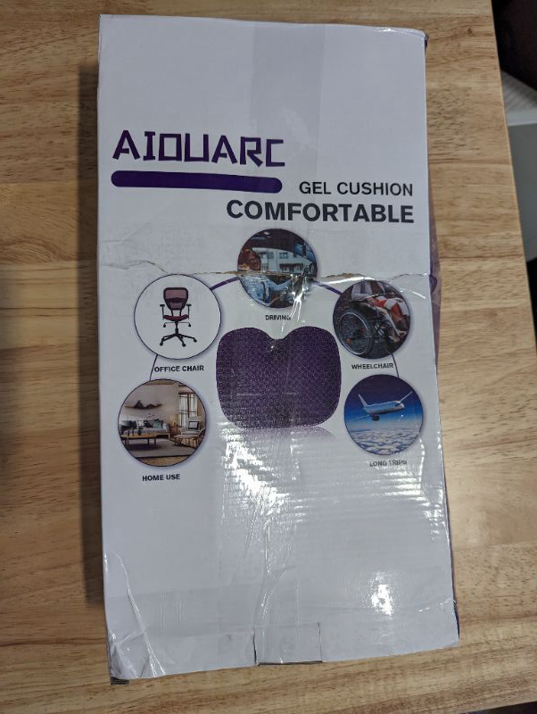 Photo 5 of Aiouarc Purple Gel Seat Cushion for Long Sitting, Breathable Honeycomb Design, Pressure Relief for Back, Sciatica, Tailbone Pain - Office Chair Cushion, Wheelchair Cushion, Car Seat Cushion, Chair Pad
