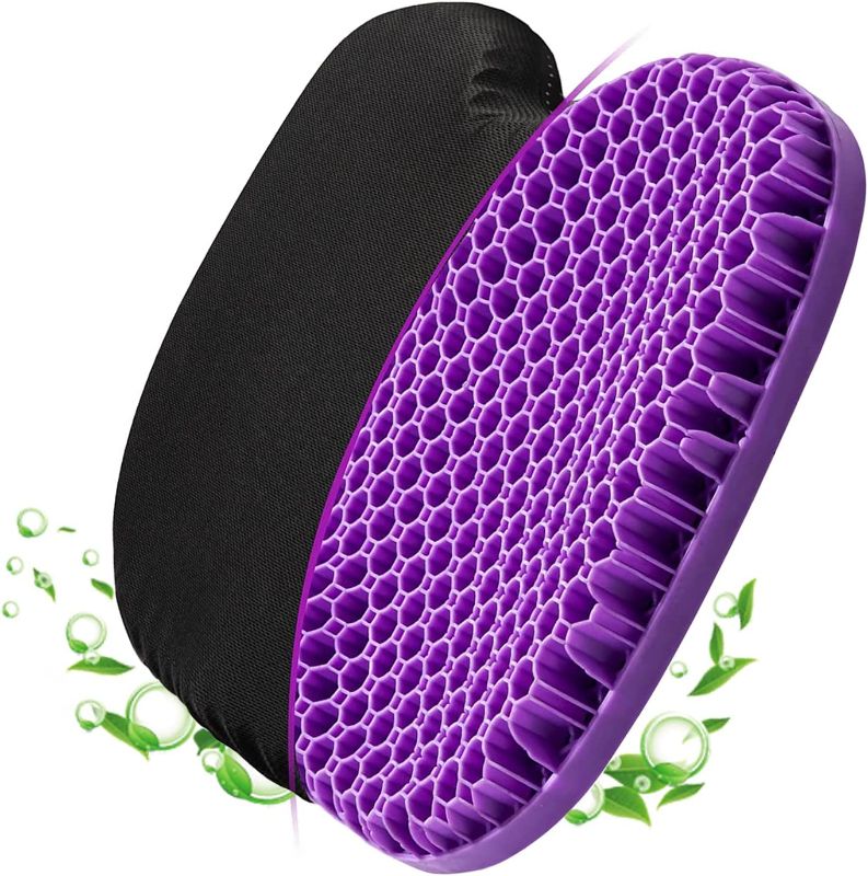 Photo 1 of Aiouarc Purple Gel Seat Cushion for Long Sitting, Breathable Honeycomb Design, Pressure Relief for Back, Sciatica, Tailbone Pain - Office Chair Cushion, Wheelchair Cushion, Car Seat Cushion, Chair Pad
