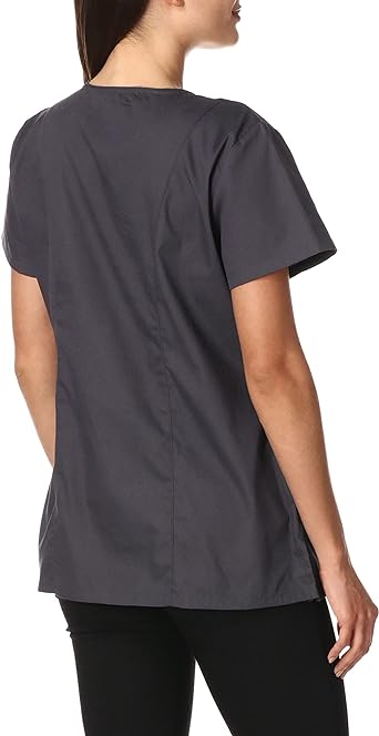 Photo 2 of Dickies EDS Signature Scrubs for Women, Contemporary Fit V-Neck Womens Top - Grey - Size Small