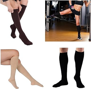 Photo 4 of seven wolves Compression Socks for Women and Men 6 Pairs, Stockings for Running Athletic Travel Pregnancy Maternity 15-20mmHg - Brown - Size L/XL