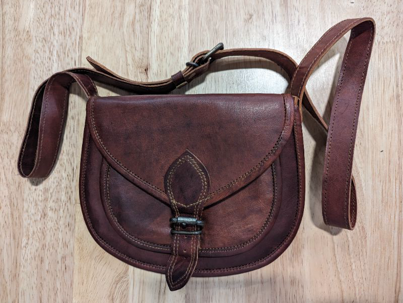 Photo 4 of Handmadecraft 9" X 7" Women Vintage Style Genuine Brown Leather Crossbody Shoulder Bag Handmade Purse
