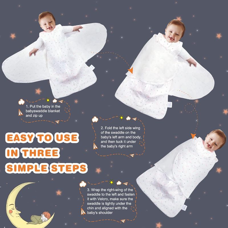 Photo 3 of Ftikvo Swaddle-Blanket Baby Girl & Boy Swaddles Newborn Infant Transition Safe Wrap Blankets 100% Cotton Breathable (Love, 3-6 Month)
