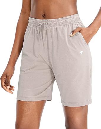 Photo 1 of G Gradual Women's Bermuda Shorts Jersey Shorts with Deep Pockets 7" Long Shorts for Women Lounge Walking Athletic - Khaki - Size XXL - NWT
