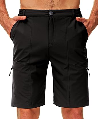 Photo 1 of Libin Men's Quick Dry Golf 10" Shorts, Lightweight Hiking Stretch Gear, Travel Fishing Casual Tactical Pockets Shorts - Size L