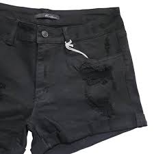 Photo 1 of Denim Black Washed Distressed Shorts - Size 22W