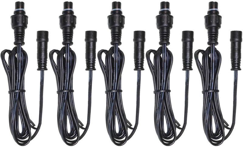 Photo 1 of Extension Cord Black Outdoor 3.3 ft Cable with Male and Female Connectors 1Meter/PCS 5Pack for SMY Lighting LED Deck Lights-UL Listed
