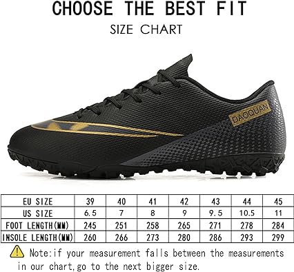 Photo 2 of Qzzsmy Mens Soccer Athletic Shoes Football Shoes Professional Spikes Breathable for Outdoor Sports Running/Competition - Size 9