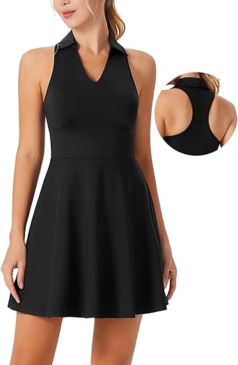 Photo 1 of JACK SMITH Women's Golf Dress Sleeveless Tennis Dress with Built-in Bra & Shorts Pockets for Athletic Exercise Workout - Black - Size Small - NWT
