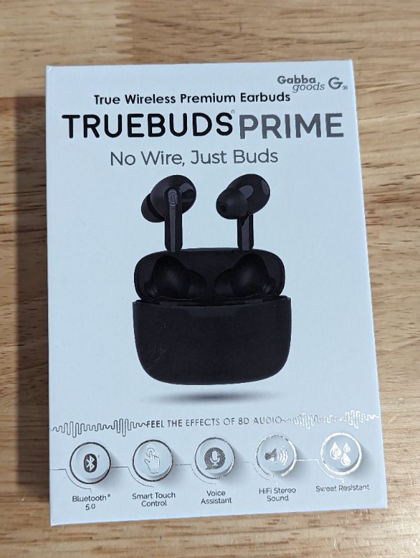 Photo 4 of Gabba Goods - Truebuds Prime with Smart Touch Control, Voice Assistant, HiFi Stereo Sound, Sweat Resistant - Black