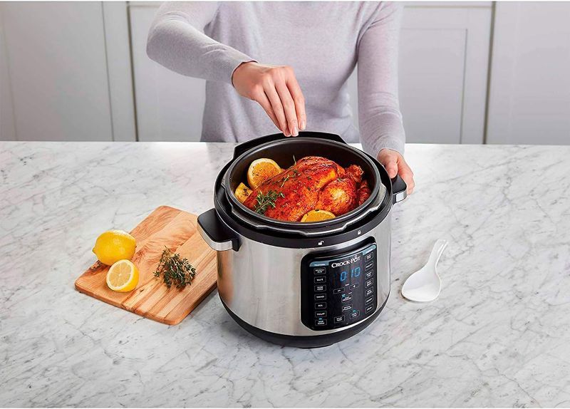 Photo 3 of Crock-pot 8-Quart Multi-Use XL Express Crock Programmable Slow Cooker with Manual Pressure, Boil & Simmer with Extra Sealing Gasket, Stainless Steel
