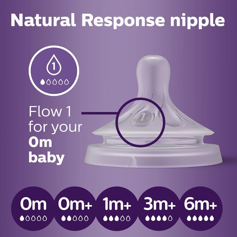 Photo 2 of Philips AVENT Natural Response Baby Bottle Nipples Flow 1, 4pk