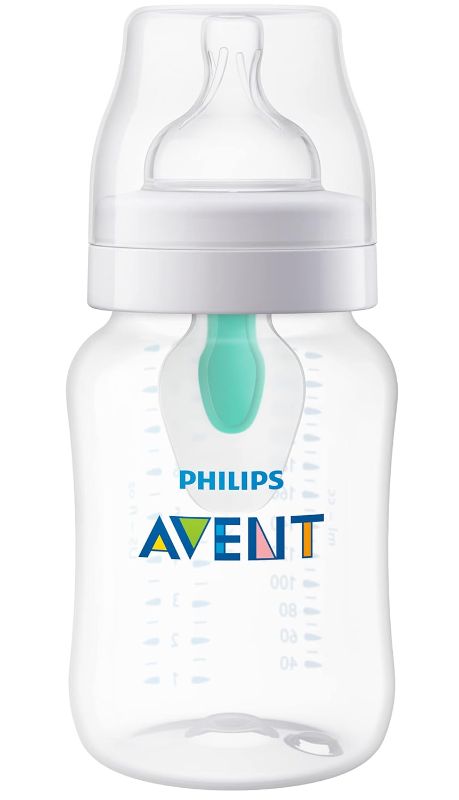 Photo 1 of Philips AVENT Anti-Colic Baby Bottle with AirFree Vent, 9oz, 2pk, Clear
