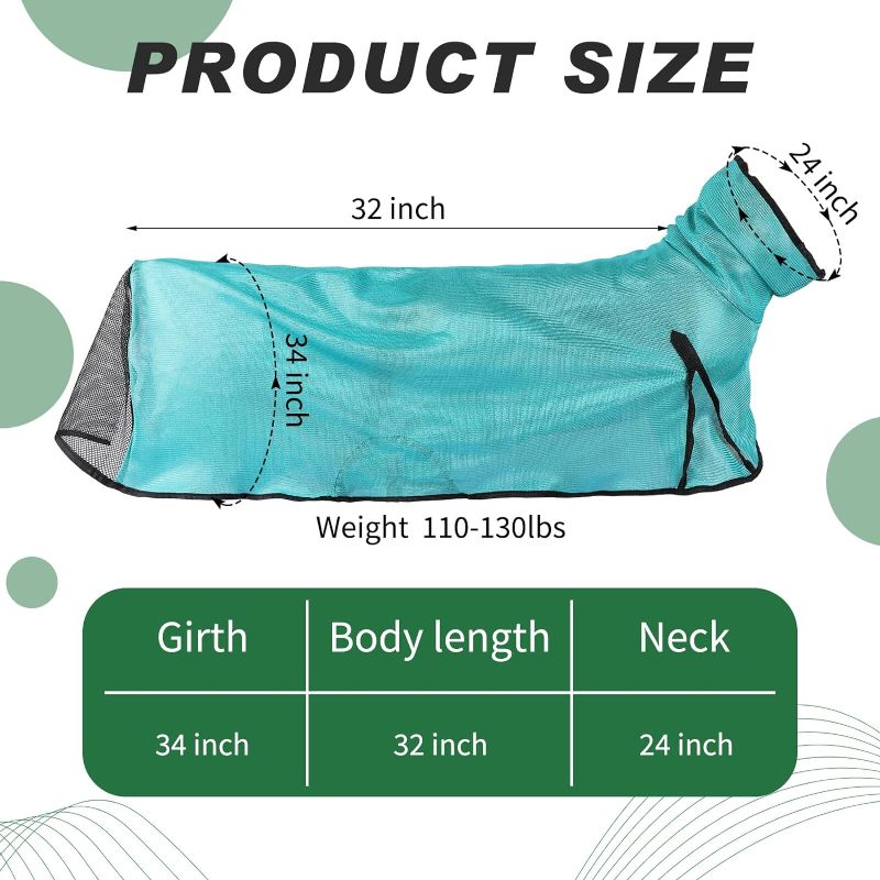 Photo 2 of Sweetude 2 Pieces Sheep Blanket with Mesh Butt and Adjustable Belly Strap, Lightweight Summer Mesh Covers Breathable Sheep Cover Sheep Care Blankets for Show Sheep Lamb (Blue, Green,110-130lbs)