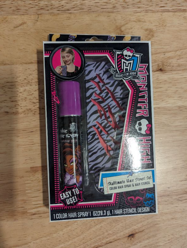 Photo 2 of Monster High - Skulltimate Hair Stencil Set - Color Hairspray & Hair Stencil - 2 Pack