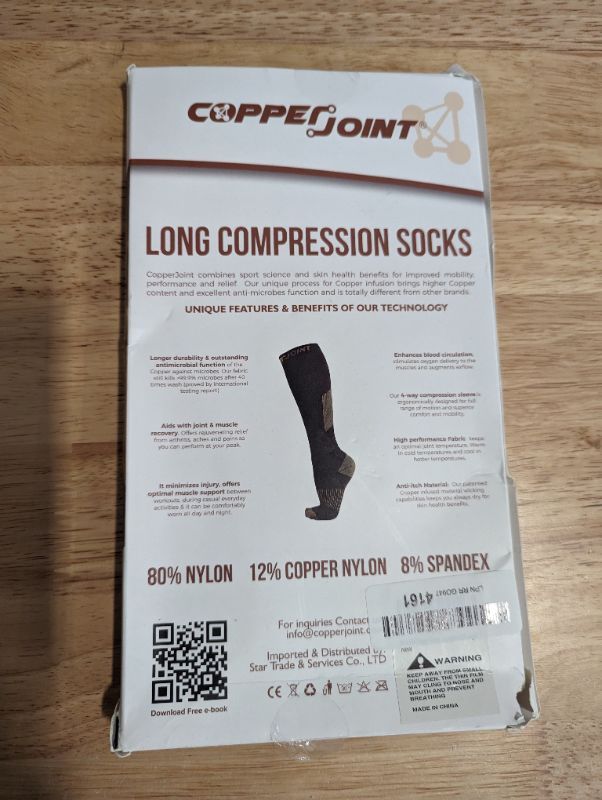 Photo 3 of Copper Joint Long Copper Compression Socks - Unisex - Size 3XL
