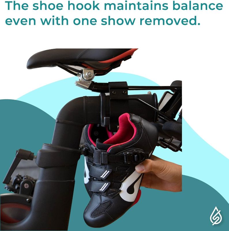 Photo 2 of SELINA Shoe Hanger for Peloton - Shoe Holder Accessory for Peloton - Must have accessory for the Peloton Bike and Peloton Bike Plus - Shoe Hook Compatible with your Peloton Bike
