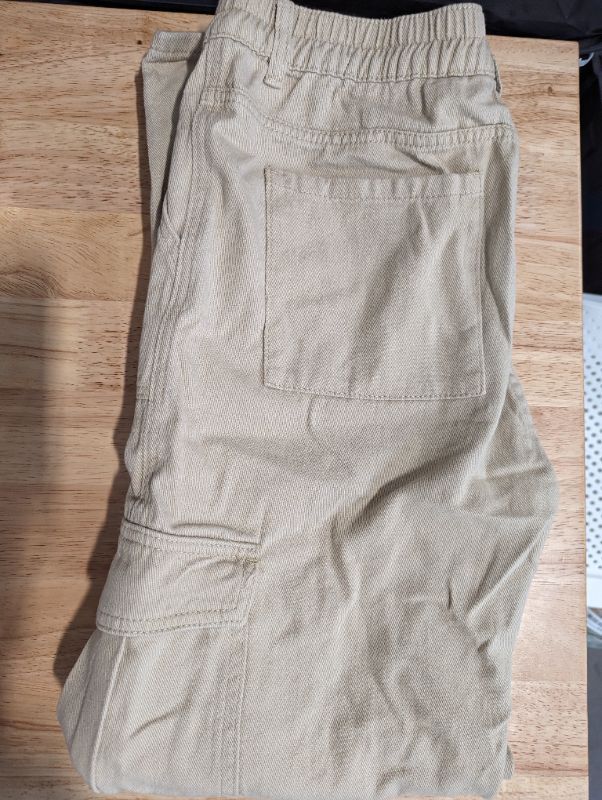 Photo 3 of Women's Cargo Loose Fit Pants - Light Khaki - Size Small