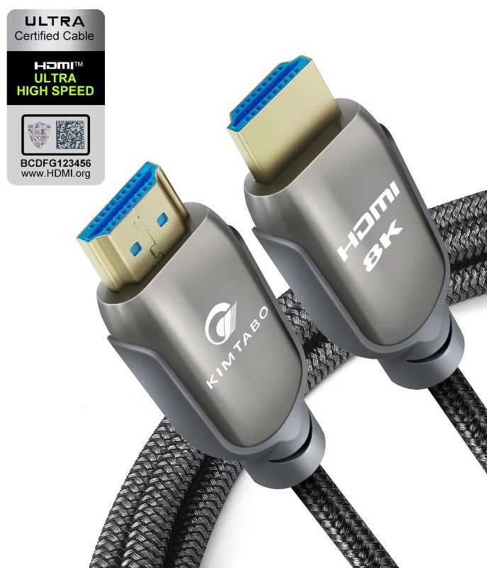 Photo 1 of 8K HDMI 2.1 Cable 6.6ft 48Gbps, Ultra High Speed HDMI Cable, 4K HD 120Hz 144Hz 2K 240Hz Gaming HDMI Cable 2.1 Certified, eARC HDCP 2.2&2.3 HDR 10+ Dolby Compatible with PS5/Xbox Series X/Apple TV 4K
