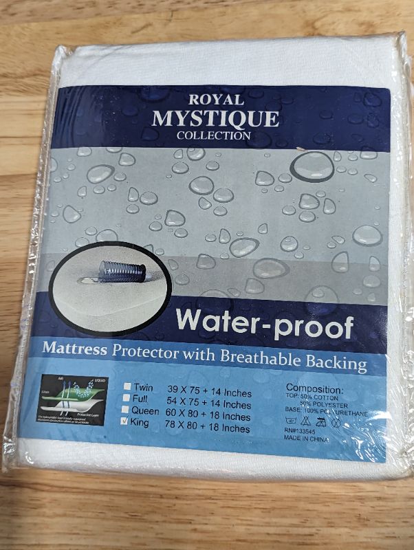 Photo 5 of ROYAL MYSTIQUE -  Fitted Vinyl Mattress Cover - Heavy Duty Vinyl Waterproof Mattress Cover - King Size
