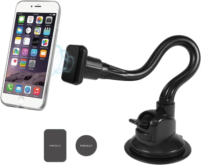 Photo 1 of Gabba Goods - Windshield Phone Mount For Car Magnetic - Suction Cup Window Mount Phone Holder With Gooseneck Arm & Super Strong Magnet Mount For Cell Phone, IPhone, Smartphone
