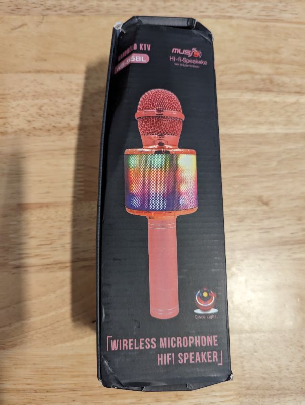 Photo 5 of Toys for Girls Karaoke Microphone - Portable Wireless Bluetooth Karaoke Mic Machine with Flashlights, 3 4 5 Year Old Girl Birthday Gifts,Kids Toys for 6 7 8 9 10 Year Old Girl Stuff Teen Girl Gifts 02-Champagne With Light