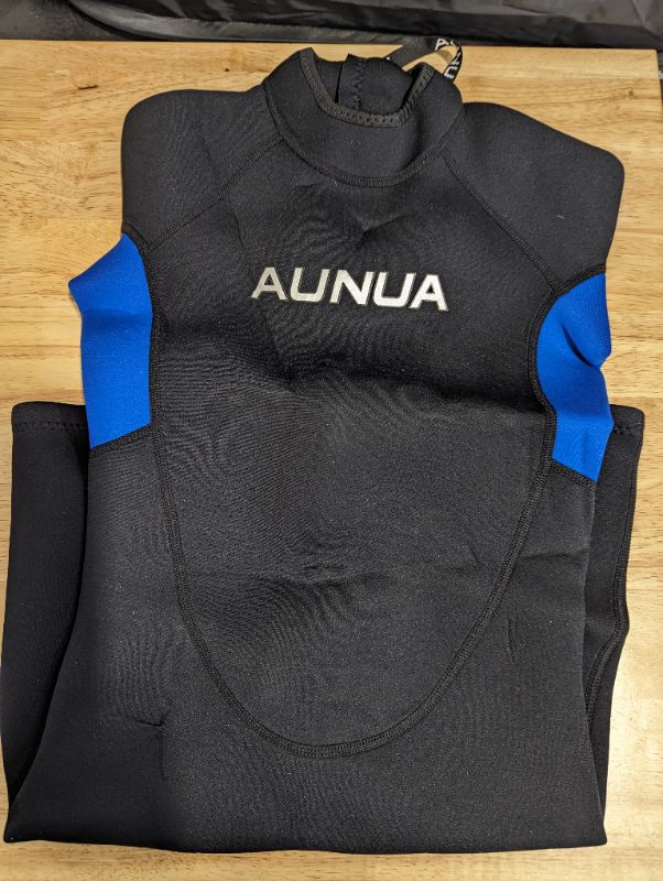 Photo 3 of Aunua Children's 3mm Youth Swimming Suit Shorty Wetsuits Neoprene for Kids Keep Warm - Black/Blue - Size 12
