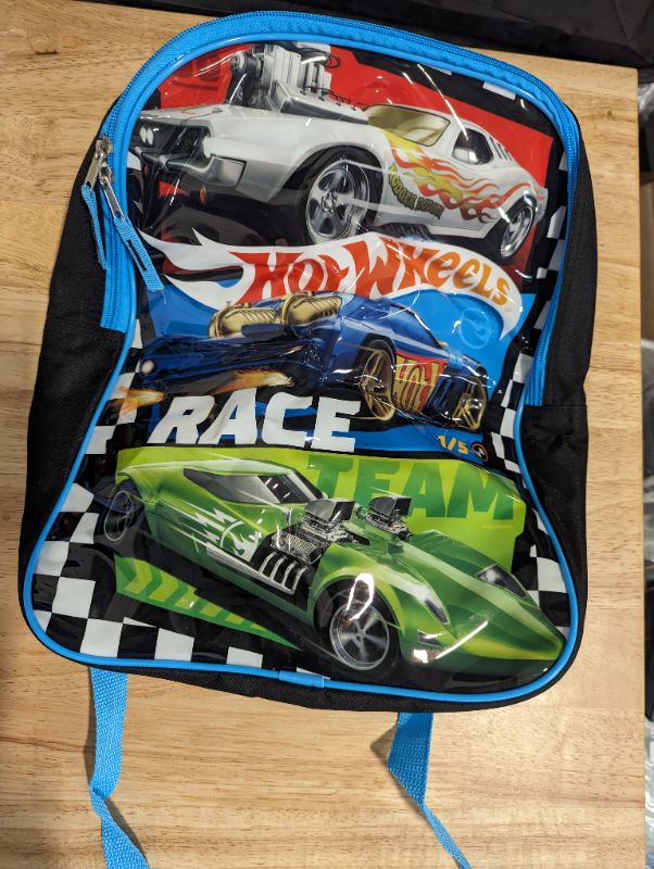 Photo 4 of Hot Wheels Backpack 15" Sports Cars Blue Red Green Boys Toddler Kids School Bag
