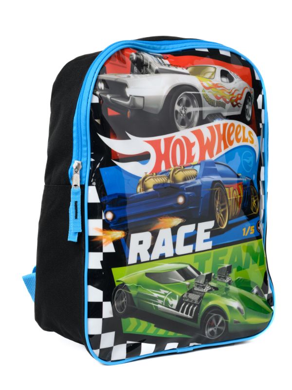Photo 3 of Hot Wheels Backpack 15" Sports Cars Blue Red Green Boys Toddler Kids School Bag
