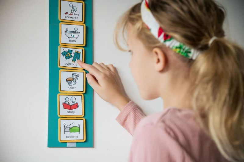 Photo 1 of Visual Schedule For Home Visual Wall Planner Daily Routine Chart for Kids by Create Visual Aids for autism, adhd, aspergers, send, speech and language delay
