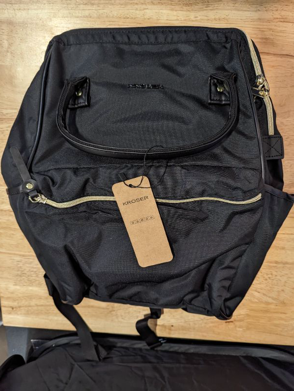Photo 1 of KROSER Laptop Backpack 15.6 Inch Stylish Backpack Doctor Bag Water Repellent College Casual Daypack with USB Port Travel Business Work Bag for Men/Women-Black
