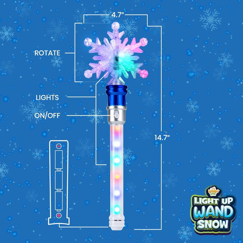 Photo 1 of Light Up Snowflake Ice Spinning Wand for Kids in Gift Box, Snow Rotating LED Toy for Girls and Boys, Magic Princess Sensory Toys, Suitable for Parades, Best Pretend Play Birthday (1-Pack)
