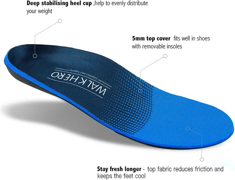 Photo 2 of Plantar Fasciitis Feet Insoles Arch Supports Orthotics Inserts Relieve Flat Feet, High Arch, Foot Pain Mens 6-6 1/2 | Womens 8-8 1/2
