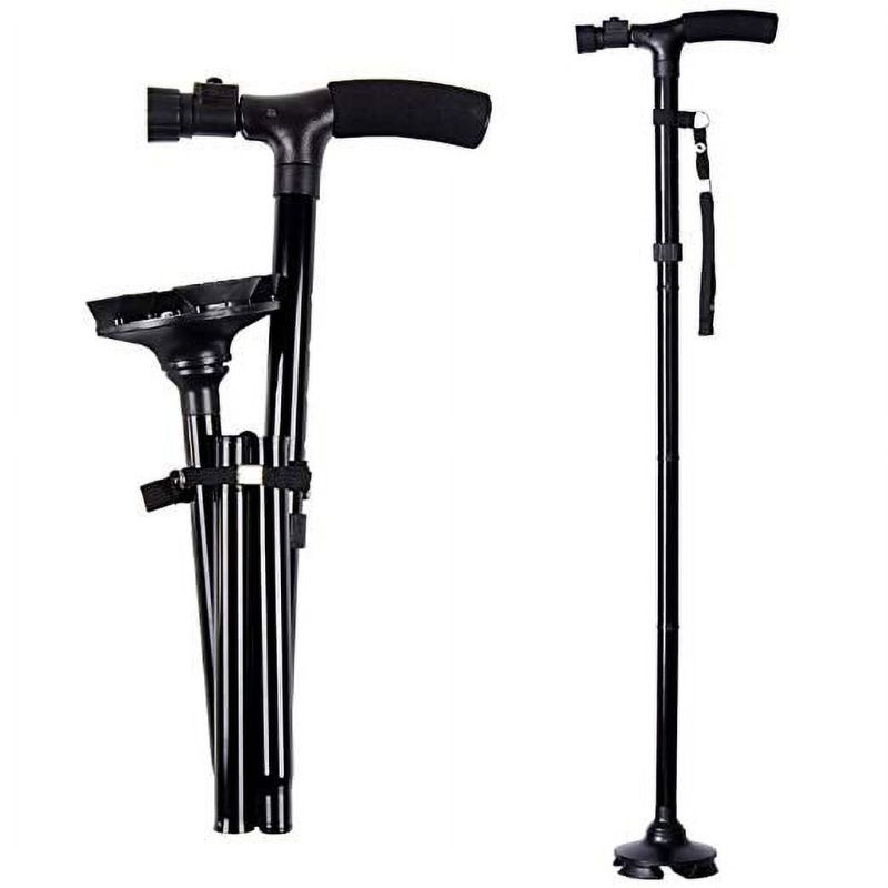 Photo 1 of Ohuhu Folding Walking Cane with LED Light, Adjustable Walking Stick with Carrying Bag for Fathers Mothers Gifts
