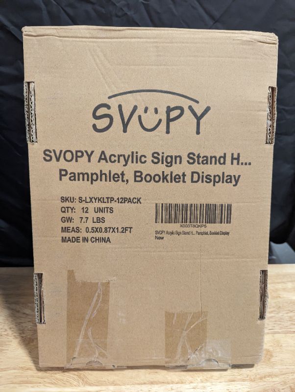 Photo 4 of SVOPY Acrylic Sign Stand Holder - 8.5x11 Inches Plastic Acrylic Literature Holders, 12 Pack Sign Holders Suit for Black Friday Deals 2023, Christmas Day Promotion Christmas Decorations