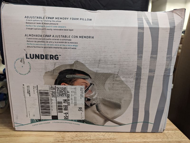 Photo 4 of Lunderg CPAP Pillow for Side Sleepers - Includes 2 Pillowcases - Adjustable Memory Foam Pillow for Sleeping on Your Side, Back & Stomach - Reduce Air Leaks & Mask Pressure for a Better Sleep