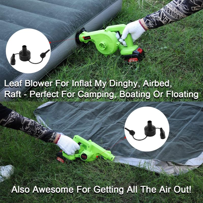 Photo 3 of Cordless Leaf Blower, 2-in-1 Portable 21V Lithium Battery 110V Multifunctional Blower for Blowing Leaf, Clearing Dust & Small Trash,Car, Computer Host, Hard to Clean Corner by SHINTYOOL