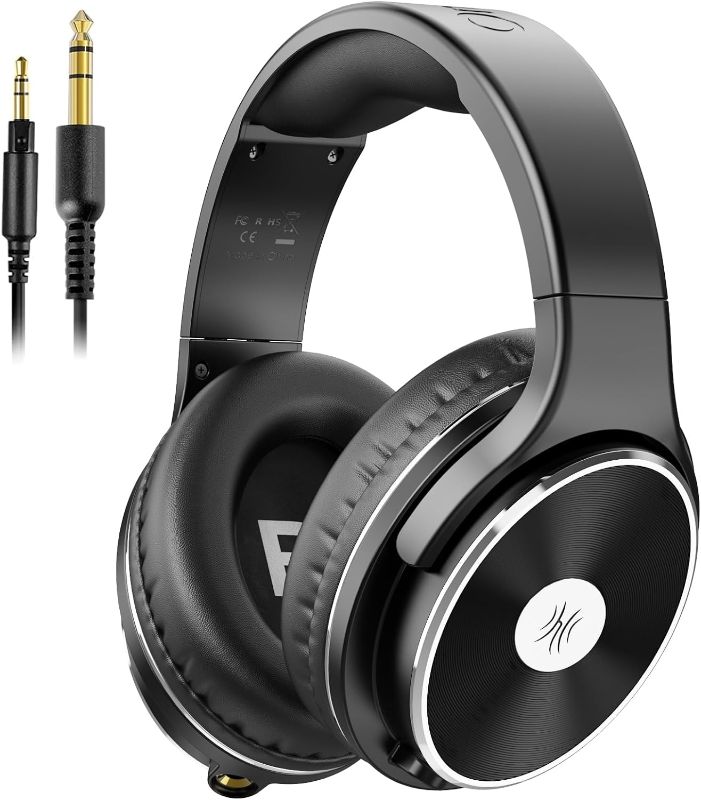 Photo 1 of OneOdio Wired Headphones - Over Ear Headphones with Noise Isolation Dual Jack Professional Studio Monitor & Mixing Recording Headphones for Guitar Amp Drum Podcast Keyboard PC Computer