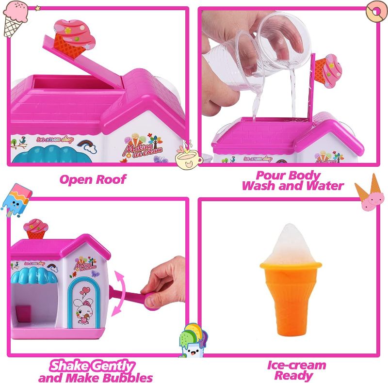 Photo 3 of AugToy Bath Toys for Toddlers 3-4 Years, Ice Cream Foam Maker Bath Toys for Kids Ages 4-8, Bubble Pretend Cake Play Set Water Bathtub Toys for Girls Boys Age 3 4 5 Year Old Gifts Birthday Easter