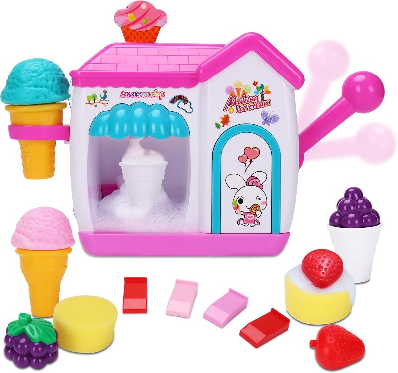 Photo 1 of AugToy Bath Toys for Toddlers 3-4 Years, Ice Cream Foam Maker Bath Toys for Kids Ages 4-8, Bubble Pretend Cake Play Set Water Bathtub Toys for Girls Boys Age 3 4 5 Year Old Gifts Birthday Easter
