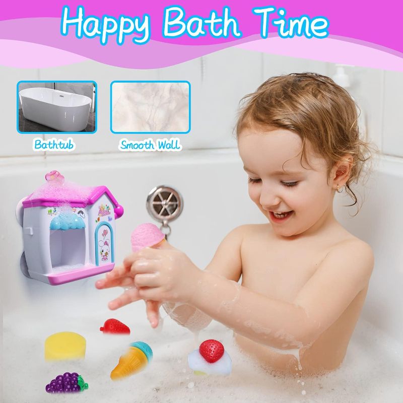 Photo 2 of AugToy Bath Toys for Toddlers 3-4 Years, Ice Cream Foam Maker Bath Toys for Kids Ages 4-8, Bubble Pretend Cake Play Set Water Bathtub Toys for Girls Boys Age 3 4 5 Year Old Gifts Birthday Easter