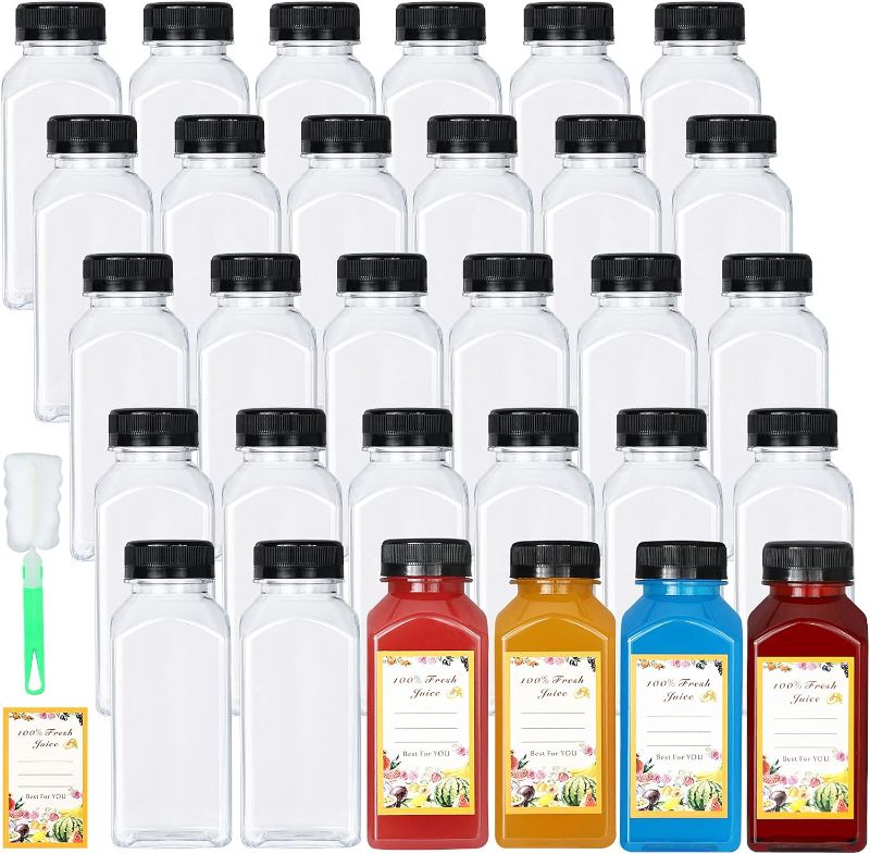 Photo 1 of DANALLAN 30 Pack 8oz Empty Plastic Bottles with Leak-Proof Caps Food Grade Recyclable Bulk Beverage Containers Clear PET Bottles for Homemade Juice, Smoothie, Milk and Drinks