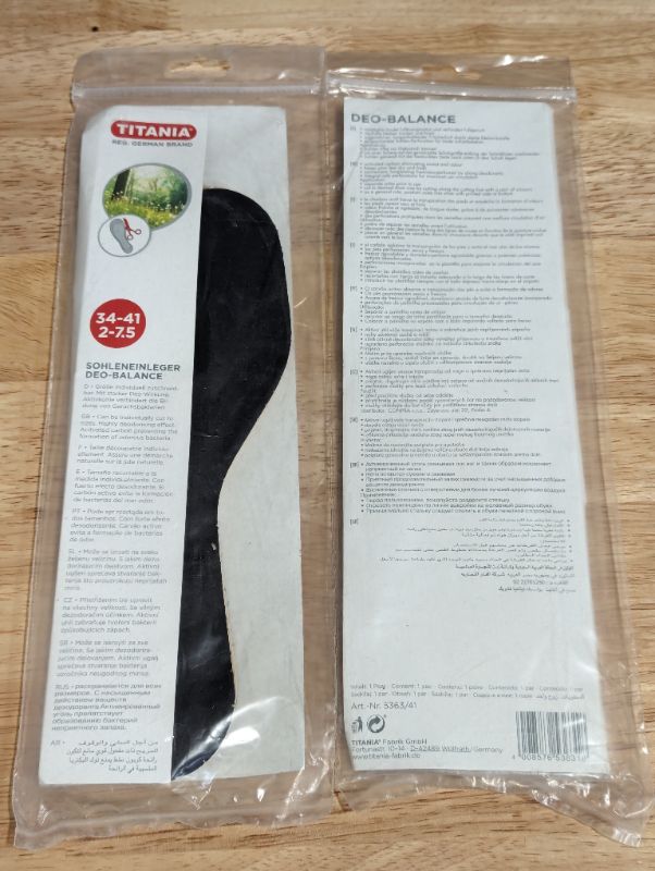 Photo 4 of Titania Deodorant Balance Insoles - Size 34-41 - 2 Pack
