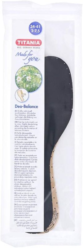 Photo 1 of Titania Deodorant Balance Insoles - Size 34-41 - 2 Pack

